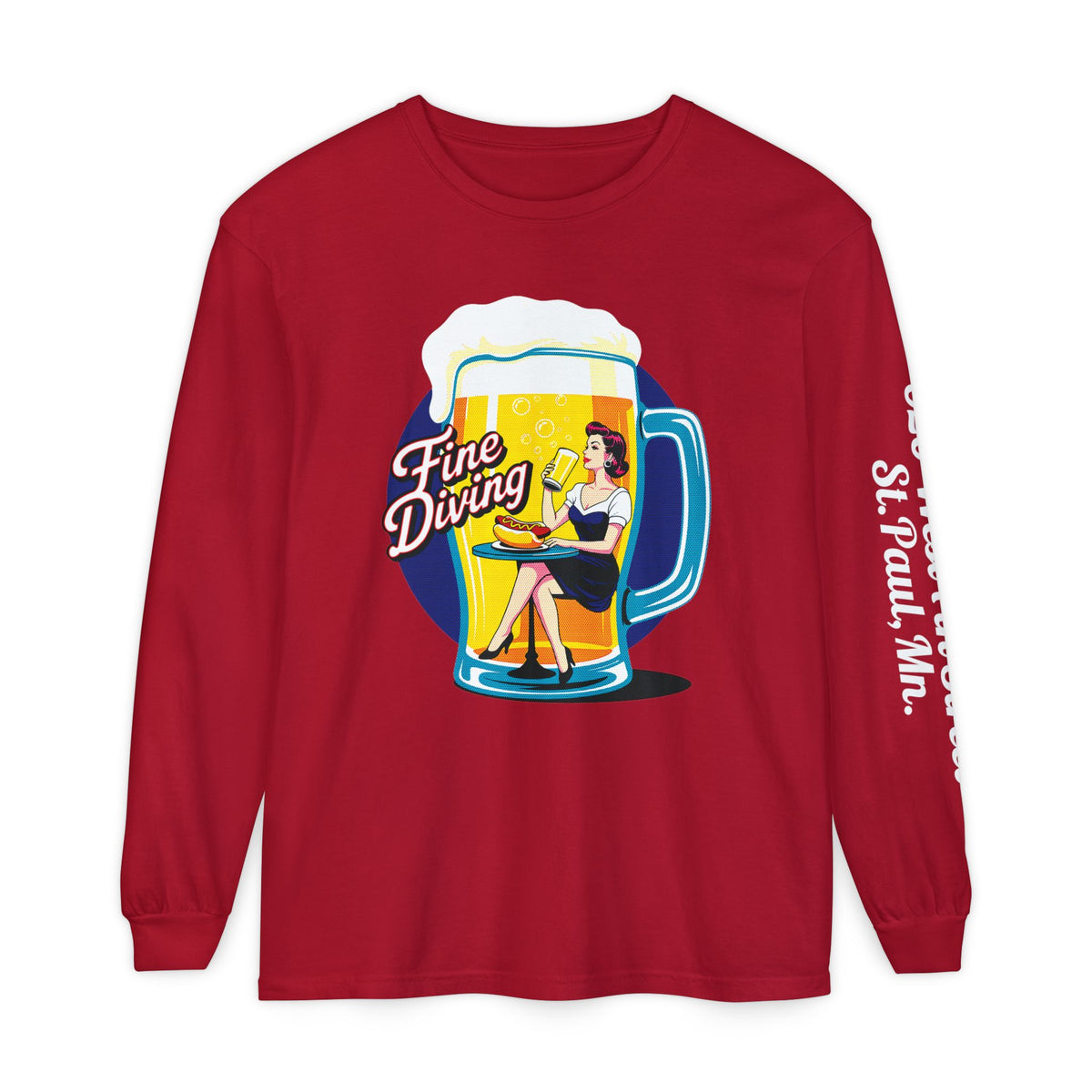 620 Long Sleeve Tee - 'Fine Diving' Retro Graphic