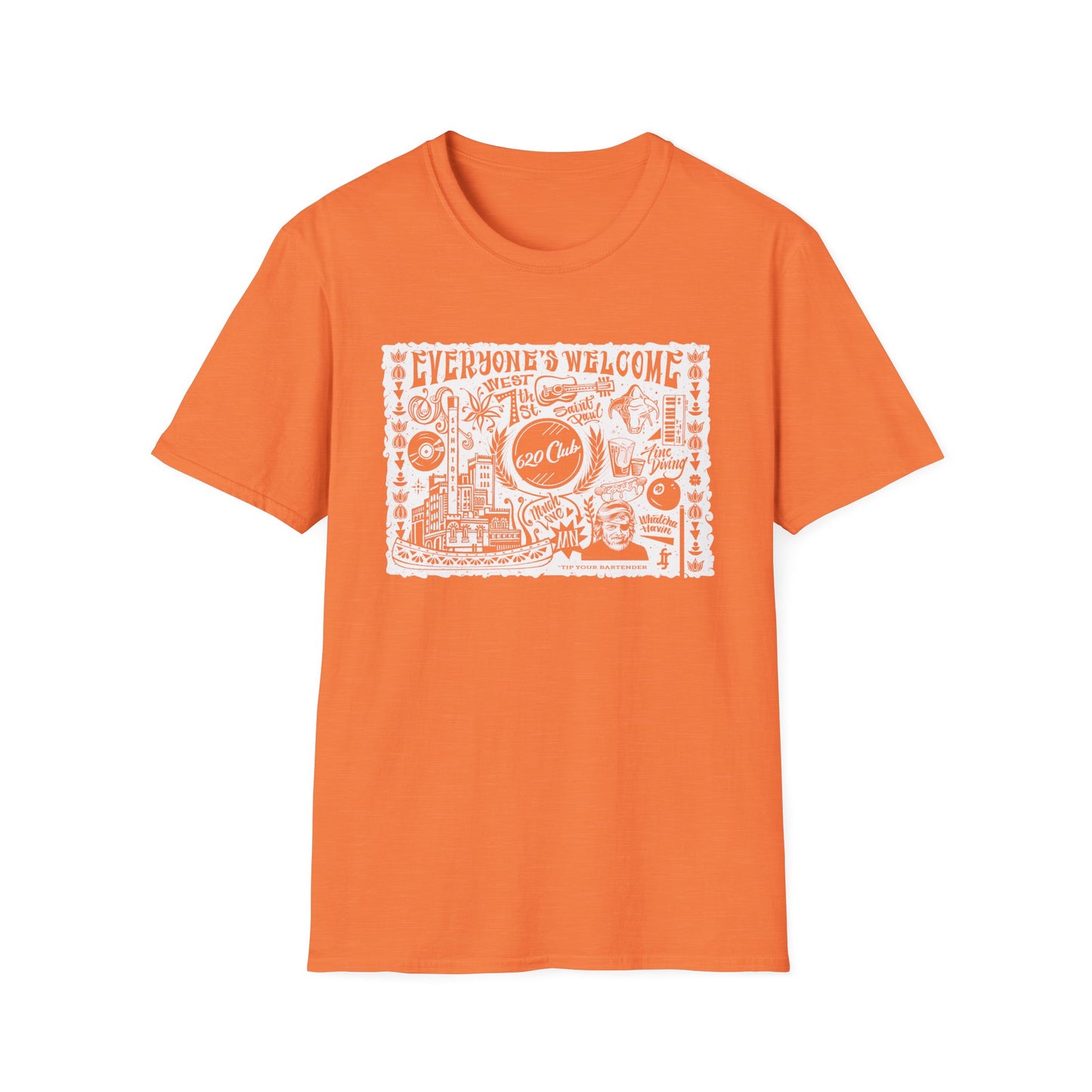Everyone's Welcome T-Shirt — 620 Club Mural Design
