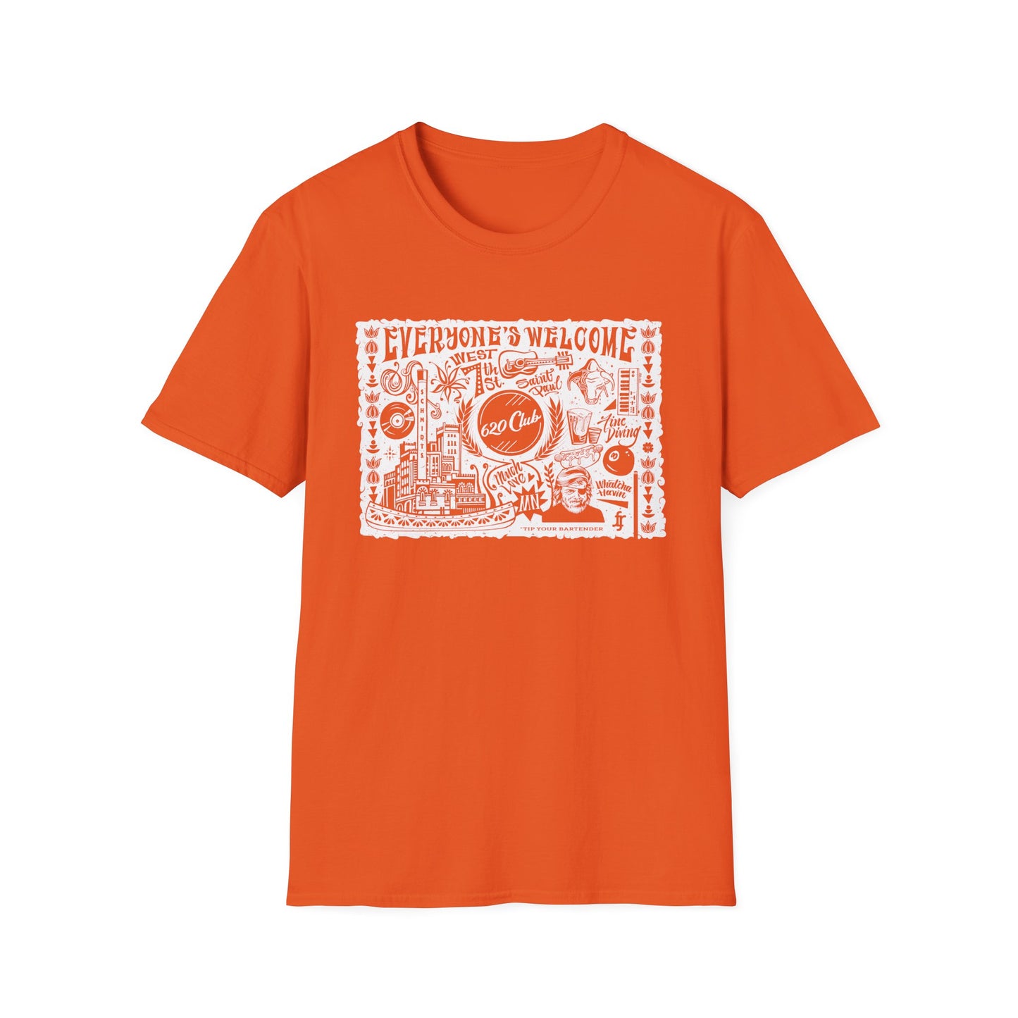 Everyone's Welcome T-Shirt — 620 Club Mural Design