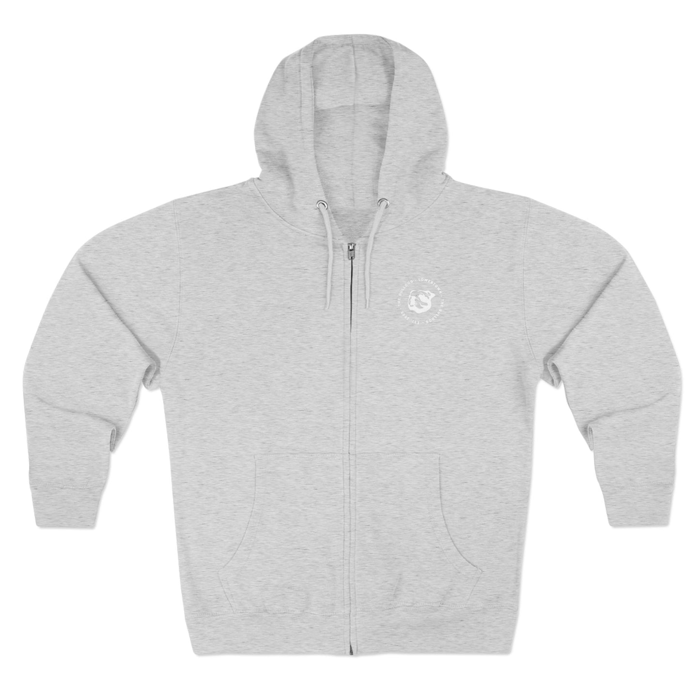 Bulldog Lowertown Zip Hoodie — Retro Script Back