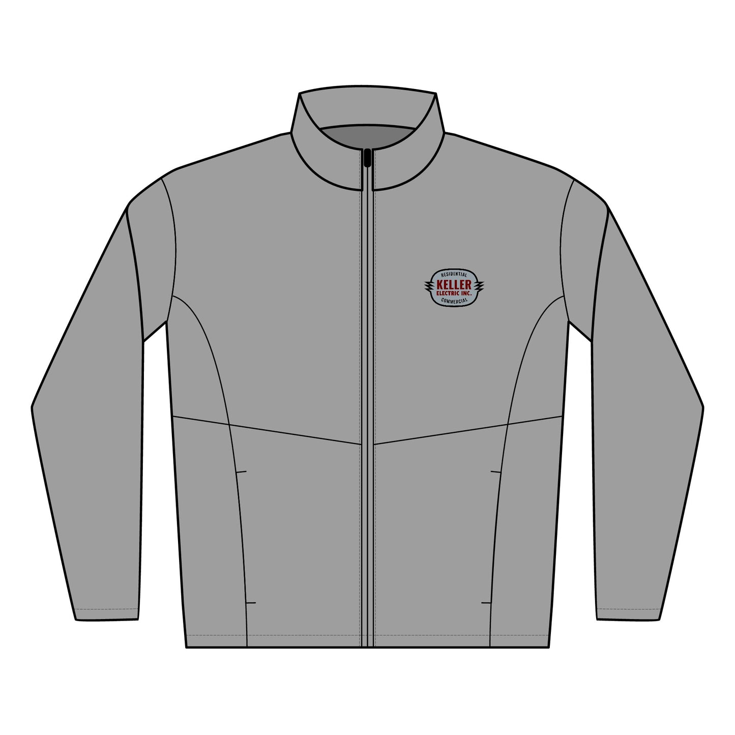 Keller Electric Embroidered Soft Shell Jacket — Men's Lightweight Windproof Coat