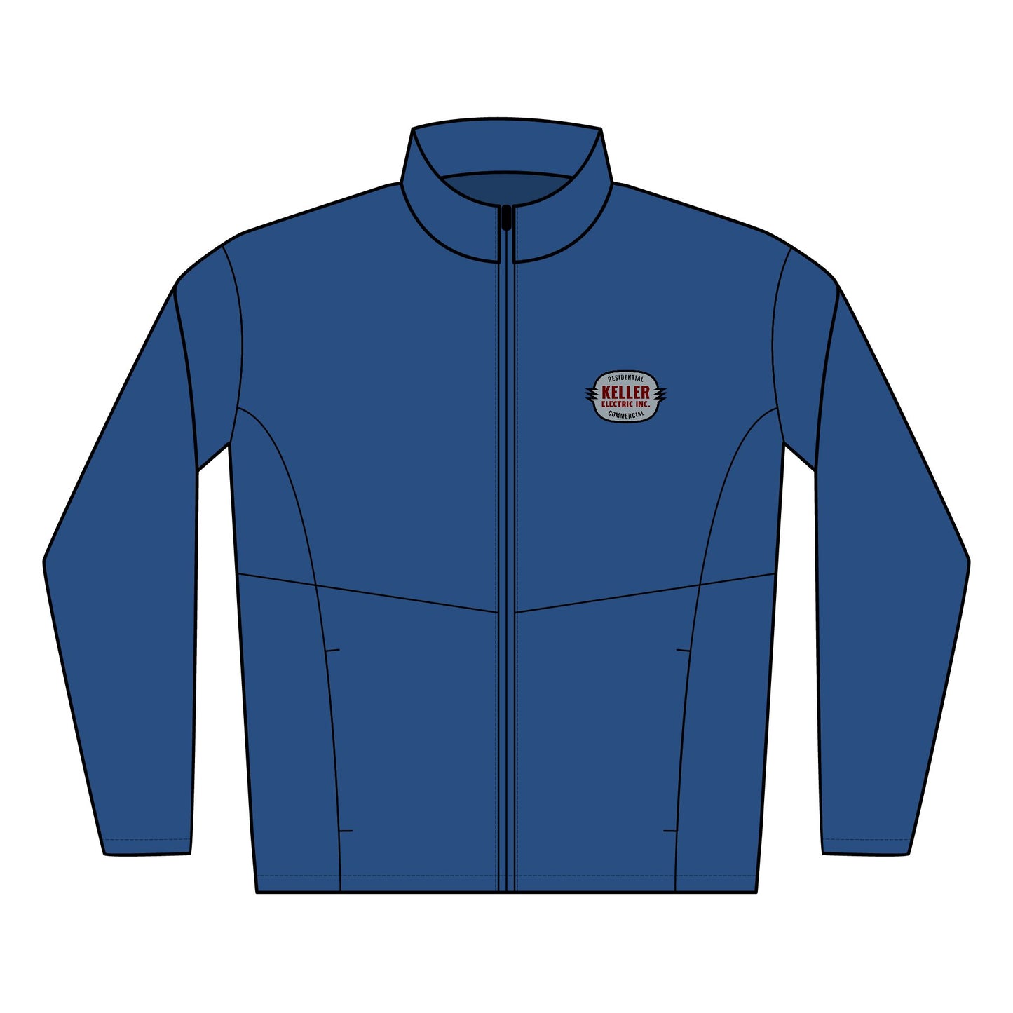 Keller Electric Embroidered Soft Shell Jacket — Men's Lightweight Windproof Coat