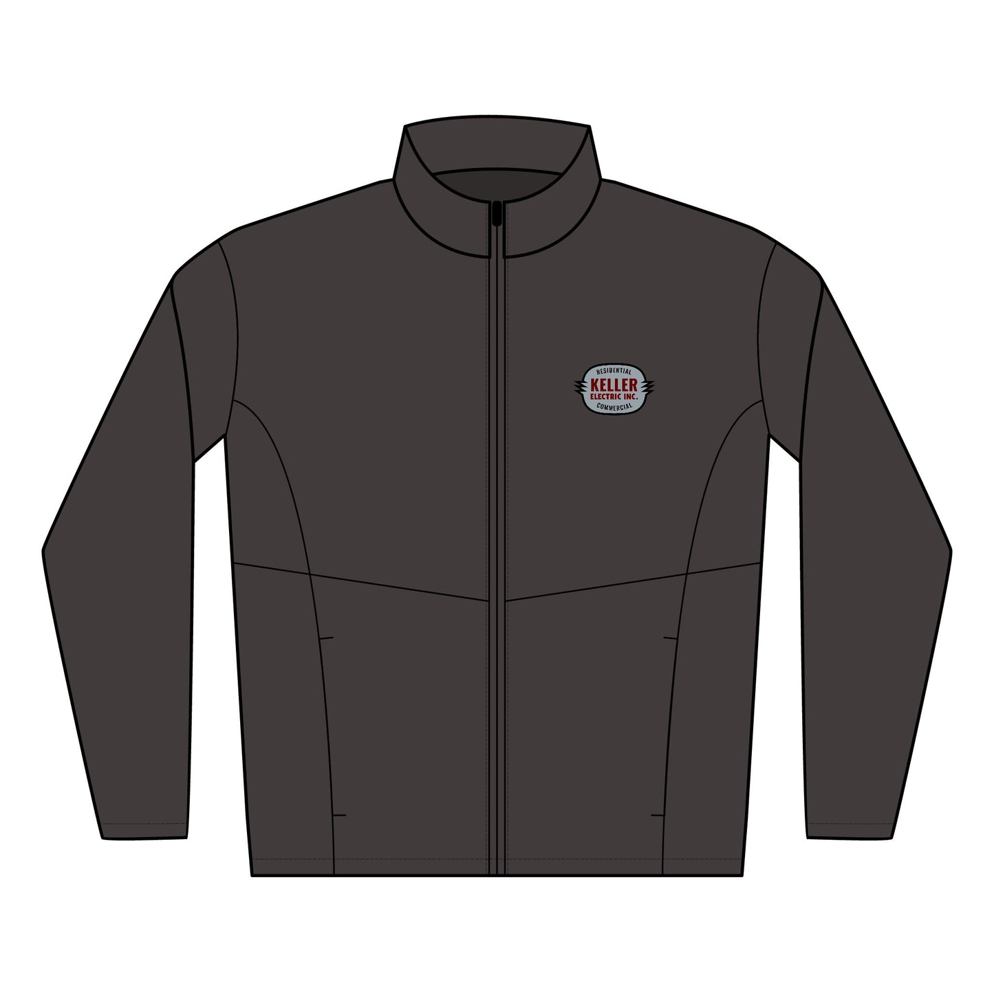 Keller Electric Embroidered Soft Shell Jacket — Men's Lightweight Windproof Coat
