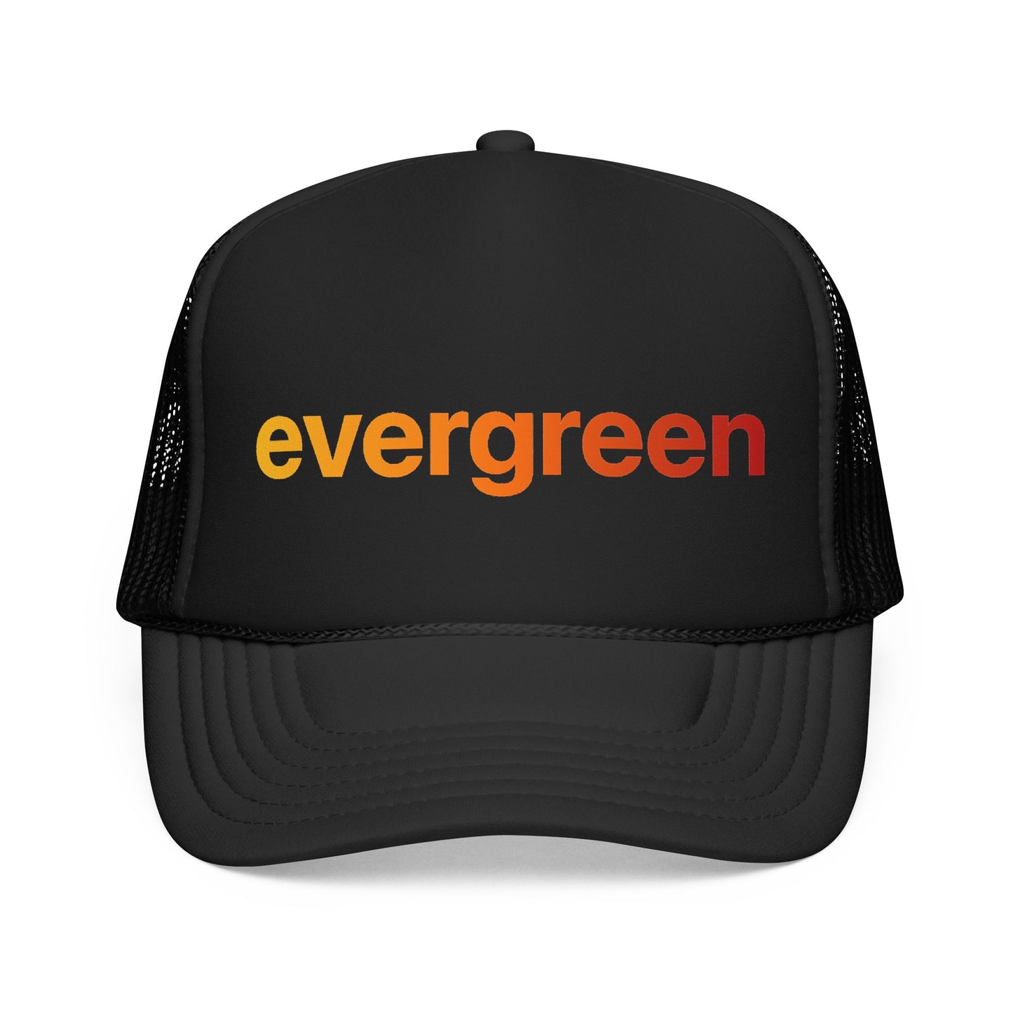 Evergreen Trucker Hat — Retro Gradient Logo Foam Cap