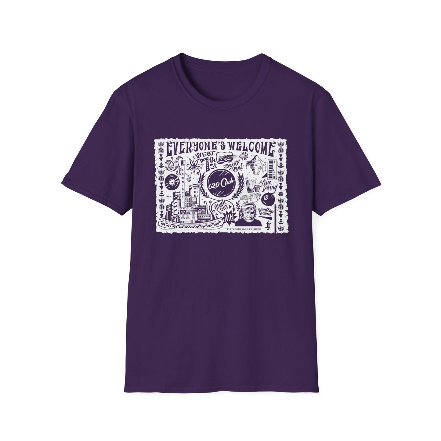 Everyone's Welcome T-Shirt — 620 Club Mural Design